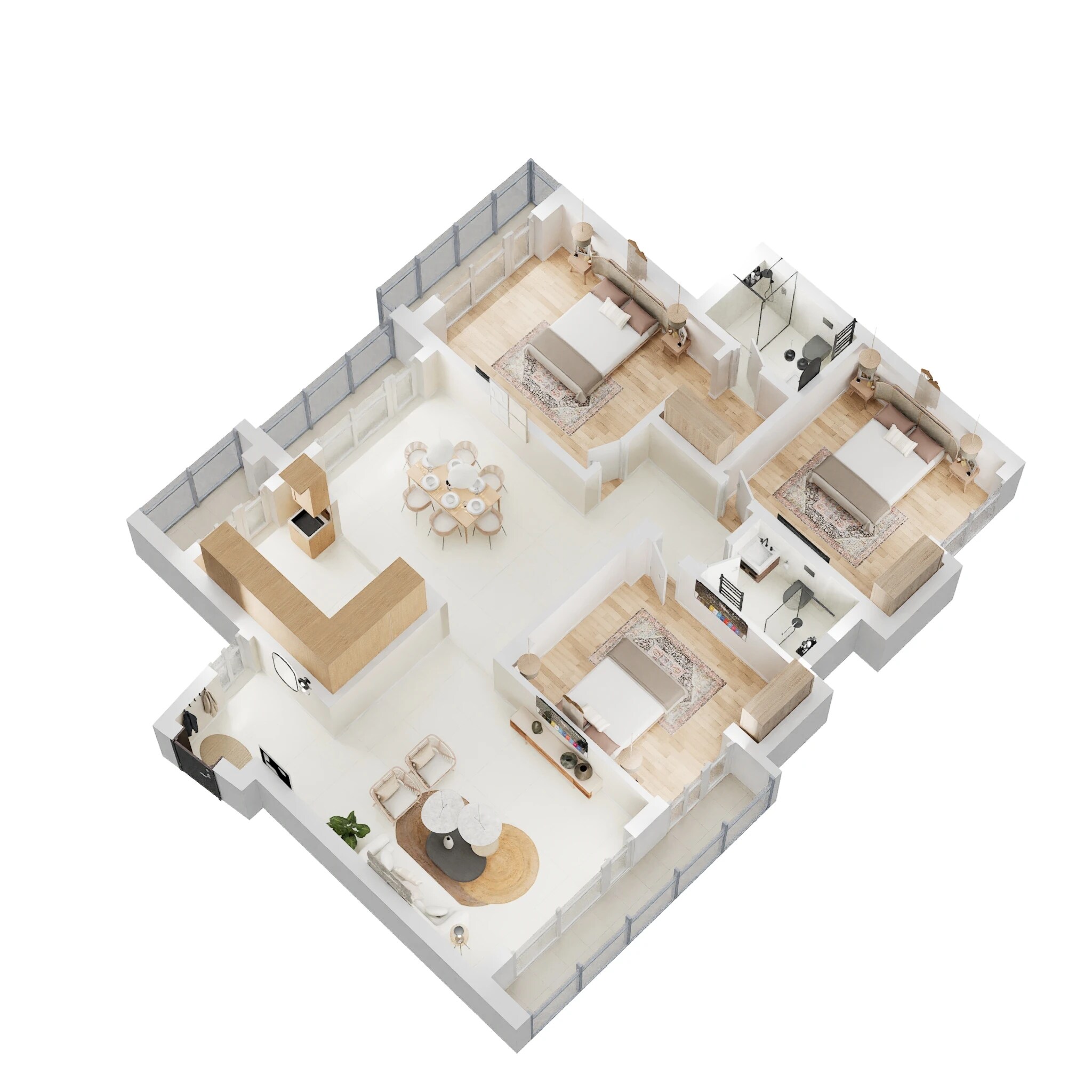 Floor plan of 3 BHK 1820 Sq. Ft. Apartment in Rishita Celebrity Greens, Lucknow