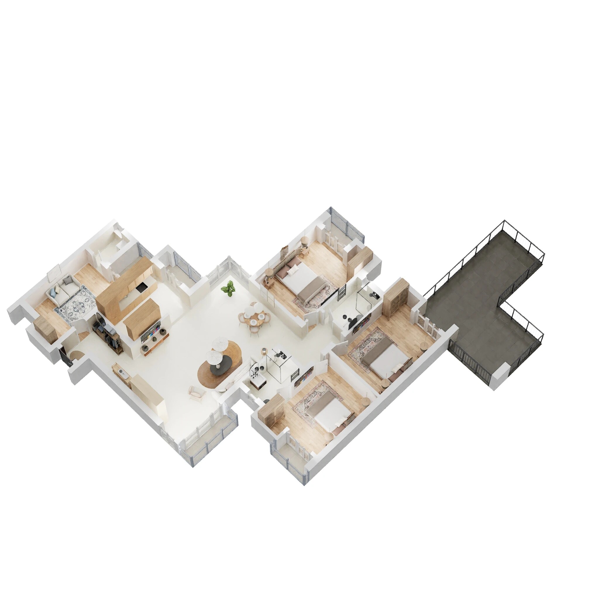 Floor plan of 3 BHK 2185 Sq. Ft. Apartment in Rishita Celebrity Greens, Lucknow