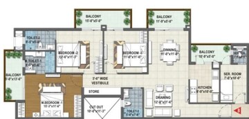  3 BHK Apartment at Rishita Manhattan, Gomti Nagar – for Sale