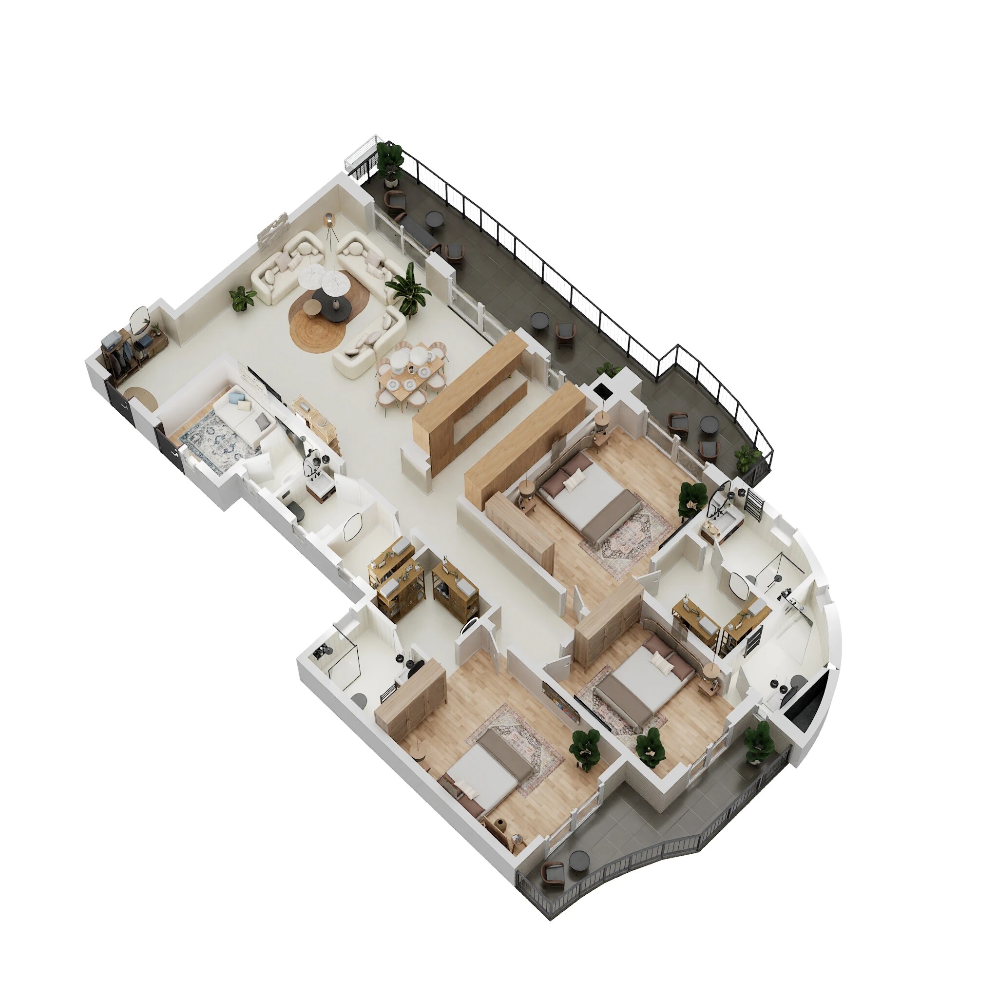 Floor plan of 3 BHK 3050 Sq. Ft. Apartment in Rishita Serenity, Lucknow