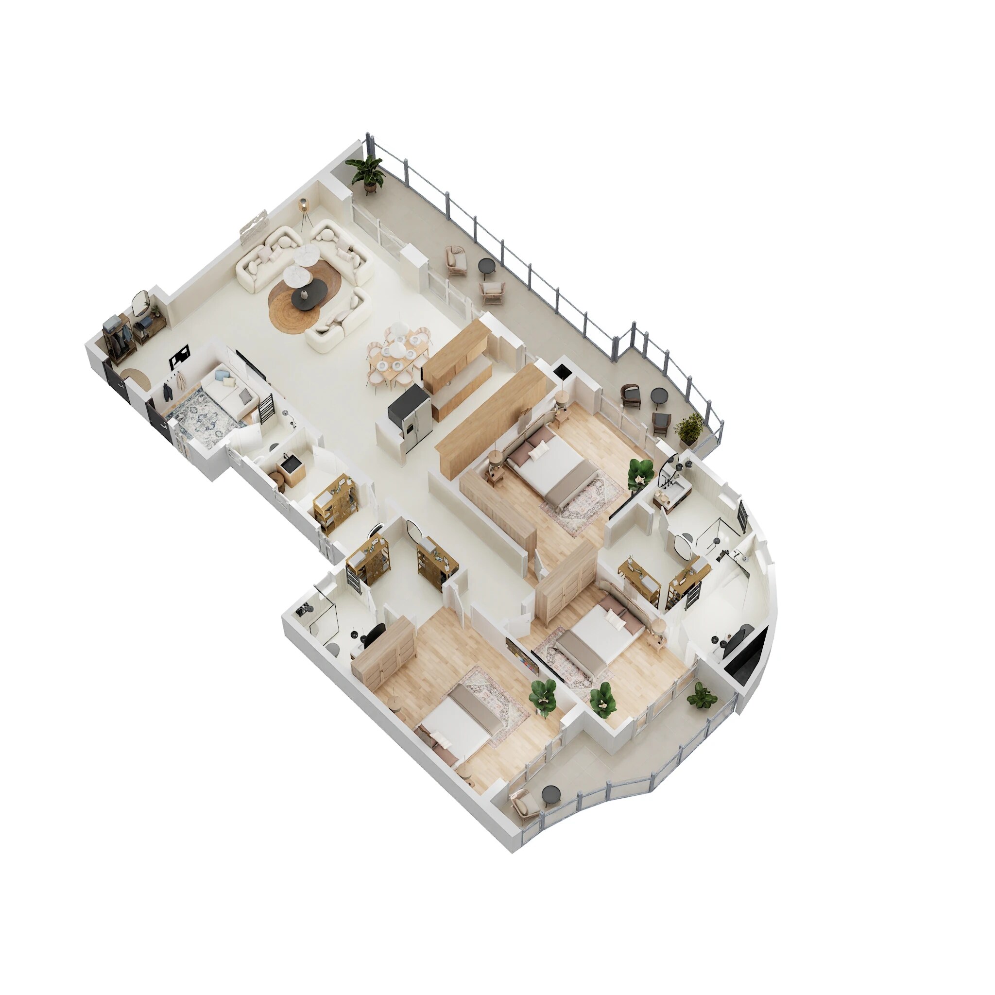 Floor plan of 3 BHK 3075 Sq. Ft. Apartment in Rishita Serenity, Lucknow