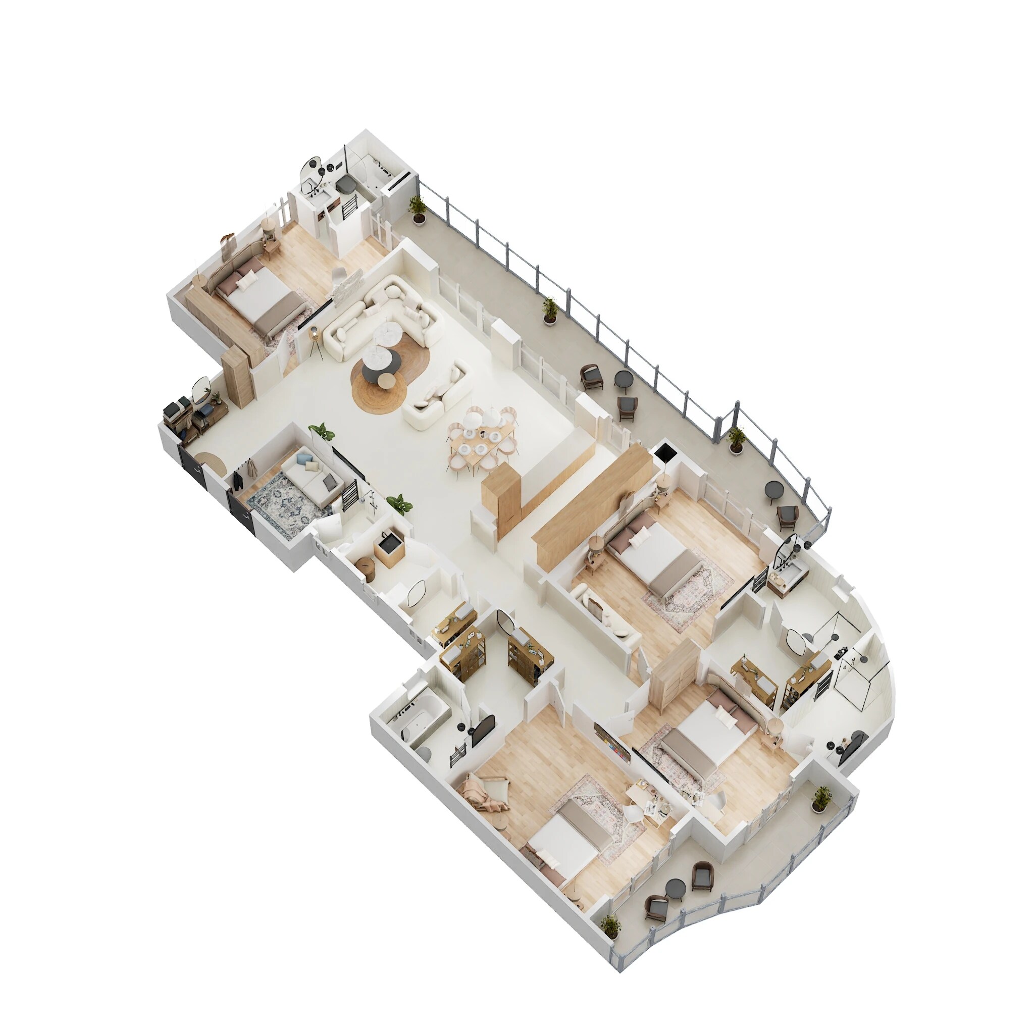 Floor plan of 4 BHK 3431 Sq. Ft. Apartment in Rishita Serenity, Lucknow