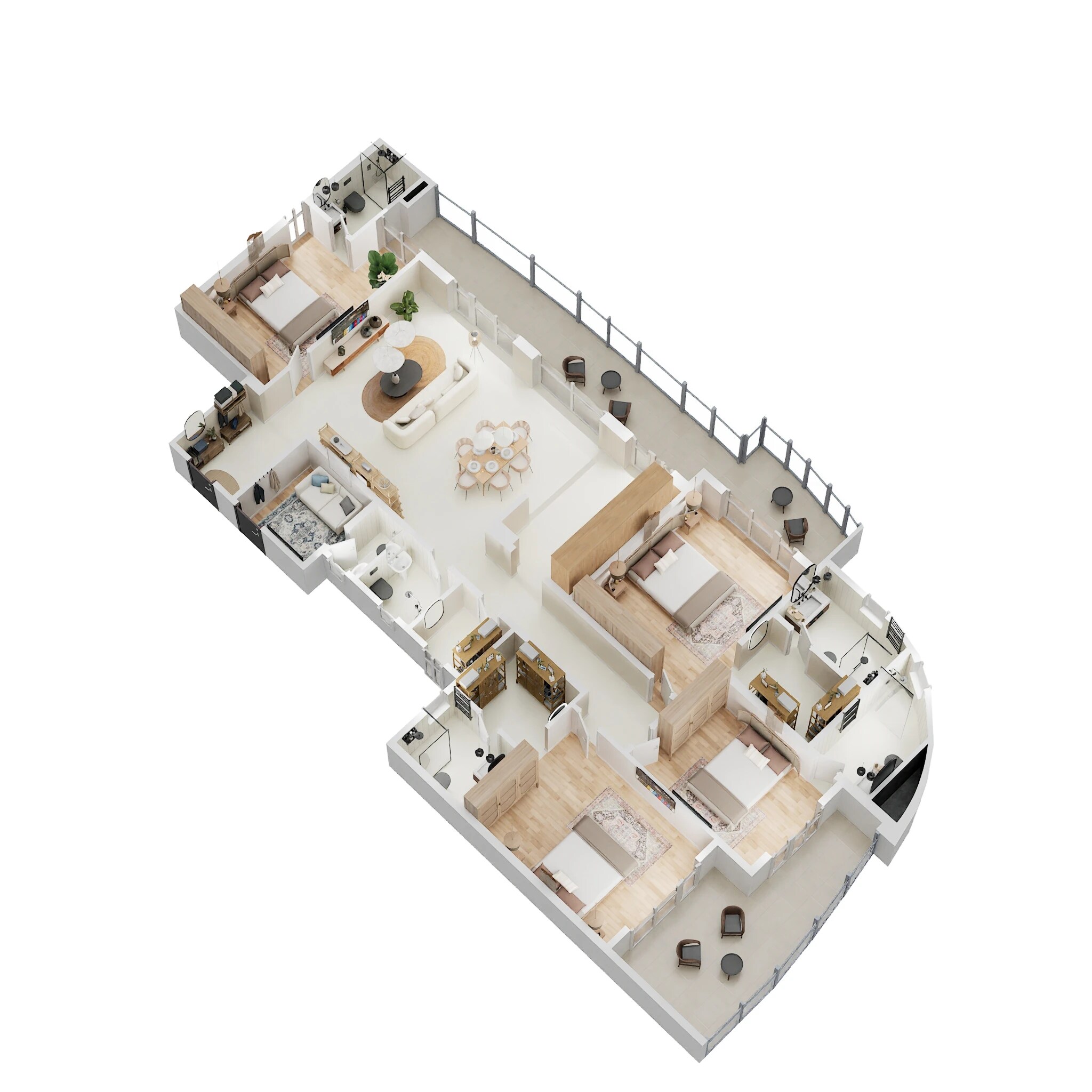Floor plan of 4 BHK 3530 Sq. Ft. Apartment in Rishita Serenity, Lucknow