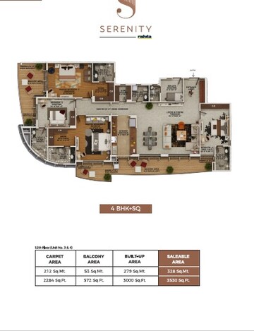  4 BHK Apartment at Rishita Serenity, Sushant Golf City – for Sale