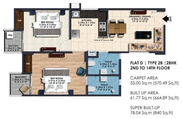  2 BHK Apartment at Rudra Vardaan Heights, Mohanlalganj – for Sale