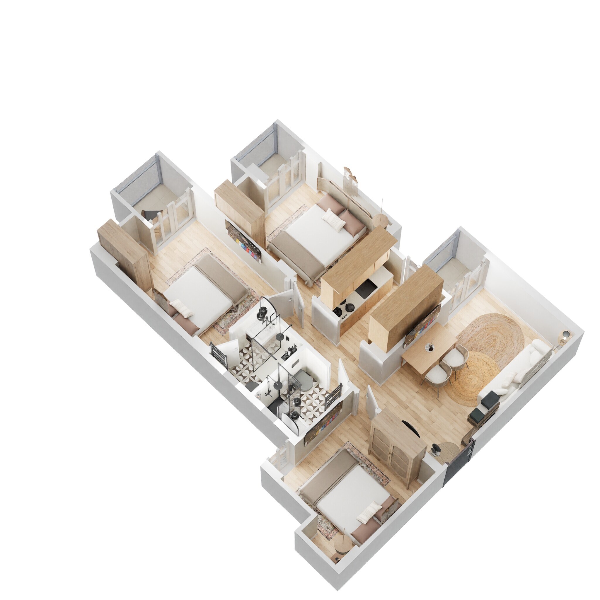 3 BHK 1083 Sq. Ft. Apartment