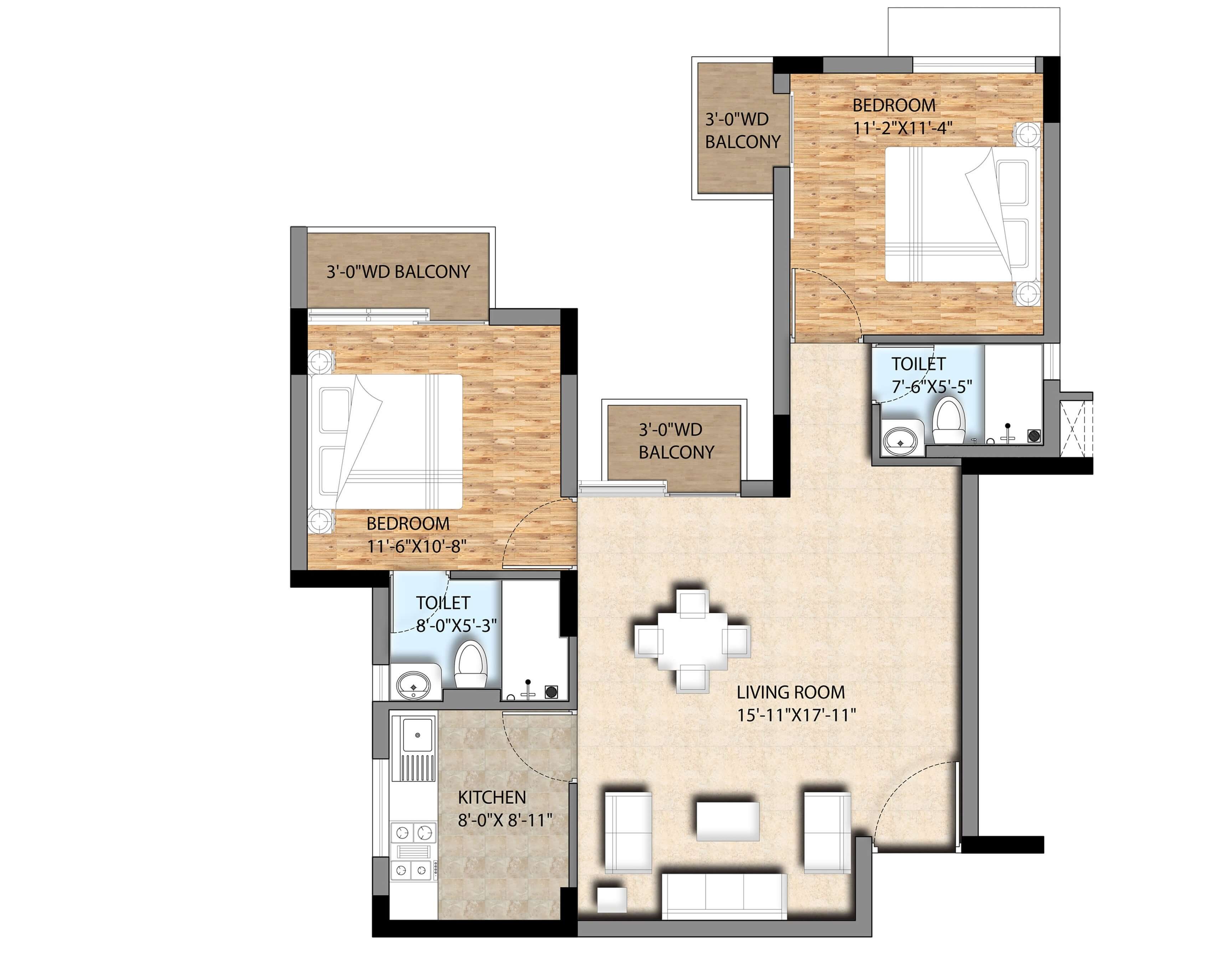  2 BHK Apartment at Sahu City, Sultanpur Road – for Sale