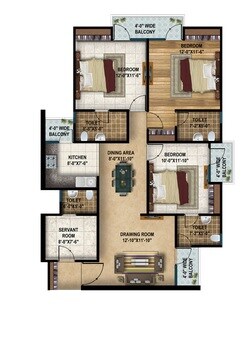 3 BHK 1560 Sq. Ft. Apartment