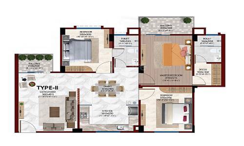 3 BHK 929 Sq. Ft. Apartment