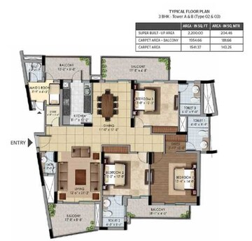  3 BHK Apartment at Shalimar Belvedere Court, Malesemau – for Rent