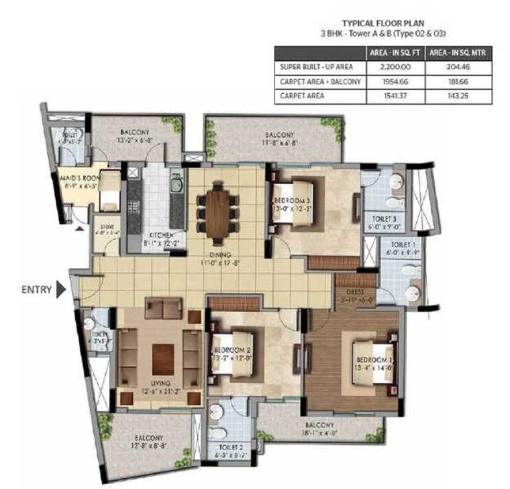 Other, shalimar-belvedere-court 3 Bedroom 1541 Sq.Ft. Apartment In Malesemau Lucknow 8975386