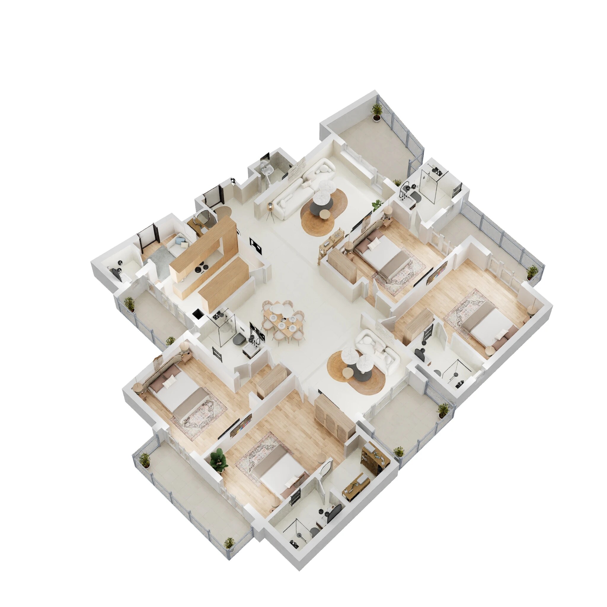 Floor plan of 4 BHK 2700 Sq. Ft. Apartment in Shalimar Belvedere Court, Lucknow