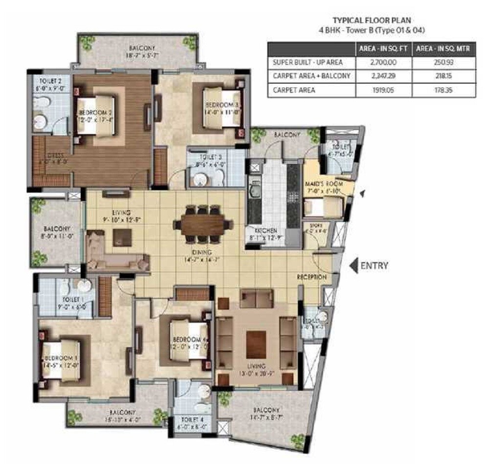  4 BHK Apartment at Shalimar Belvedere Court, Malesemau – for Sale