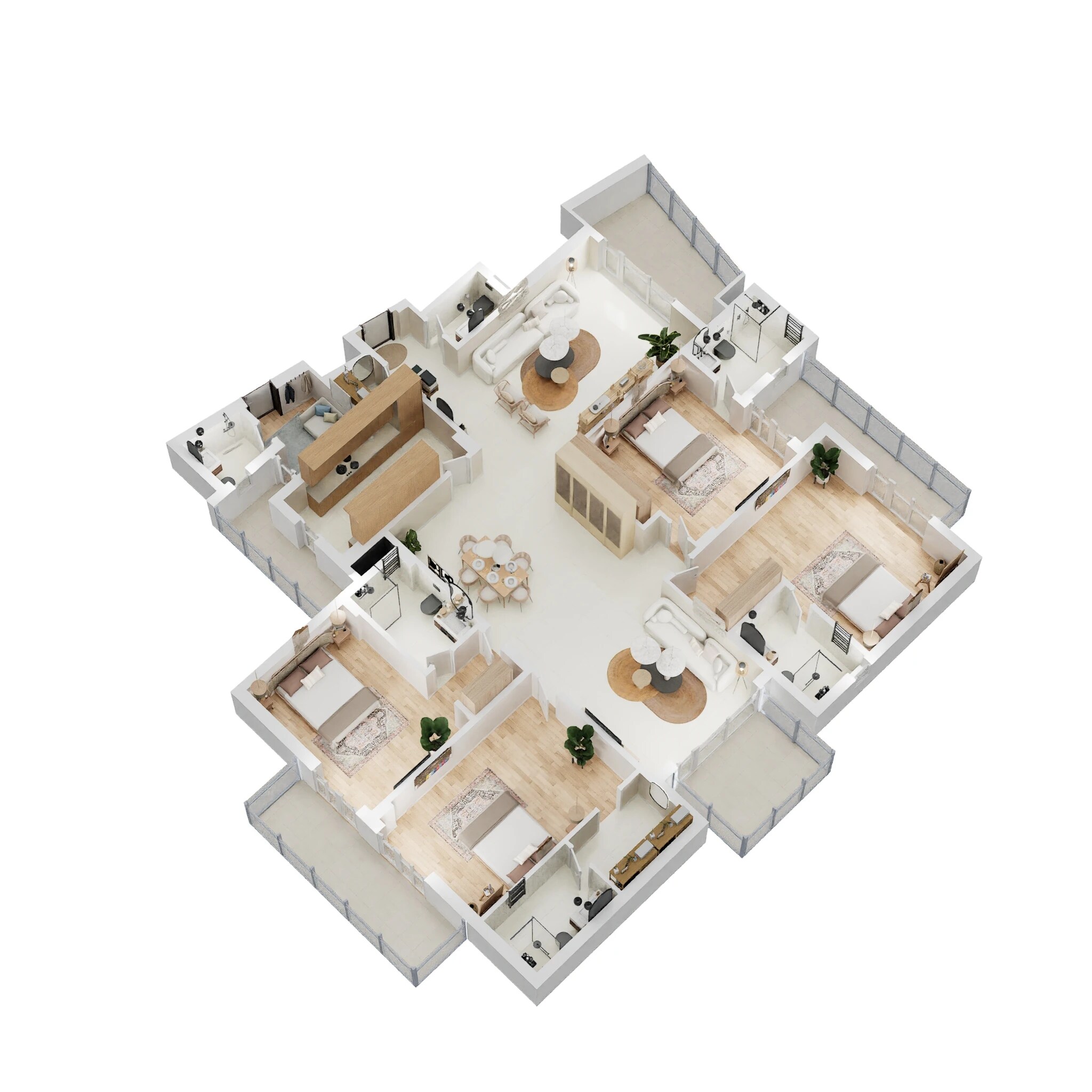 Floor plan of 4 BHK 2900 Sq. Ft. Apartment in Shalimar Belvedere Court, Lucknow