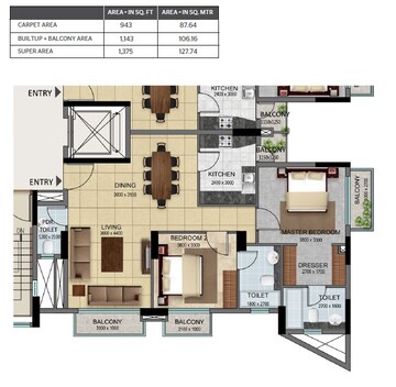  2 BHK Apartment at Shalimar One World Belvedere Court 3, Gomti Nagar – for Sale