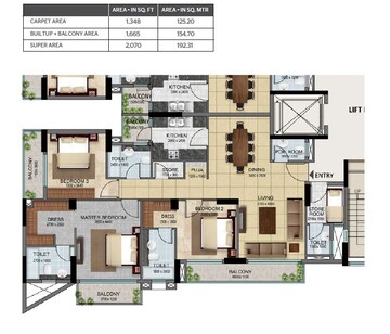  3 BHK Apartment at Shalimar One World Belvedere Court 3, Gomti Nagar – for Sale