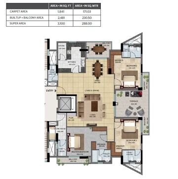  3 BHK Apartment at Shalimar One World Belvedere Court 3, Gomti Nagar – for Sale
