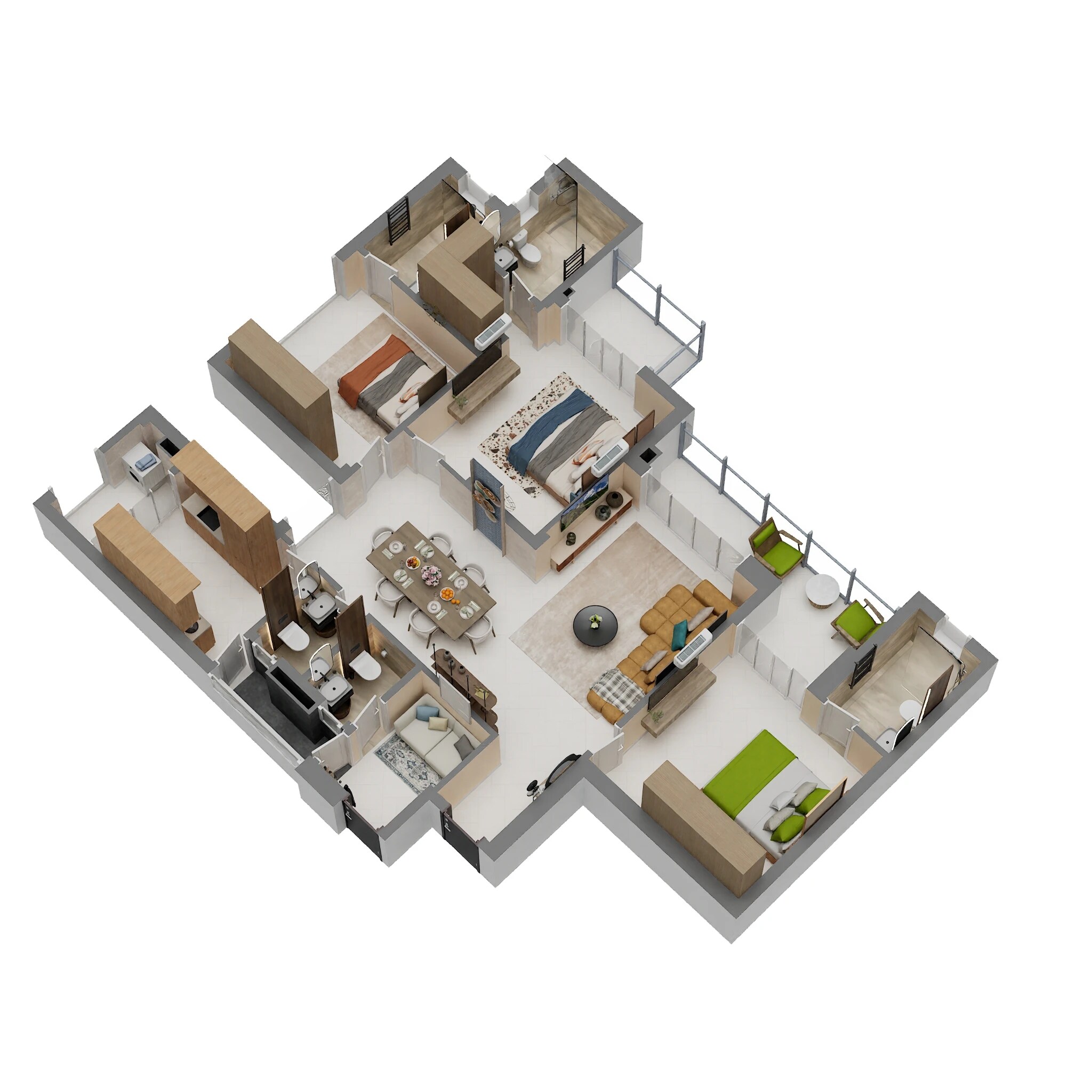 3 BHK 1965 Sq. Ft. Apartment