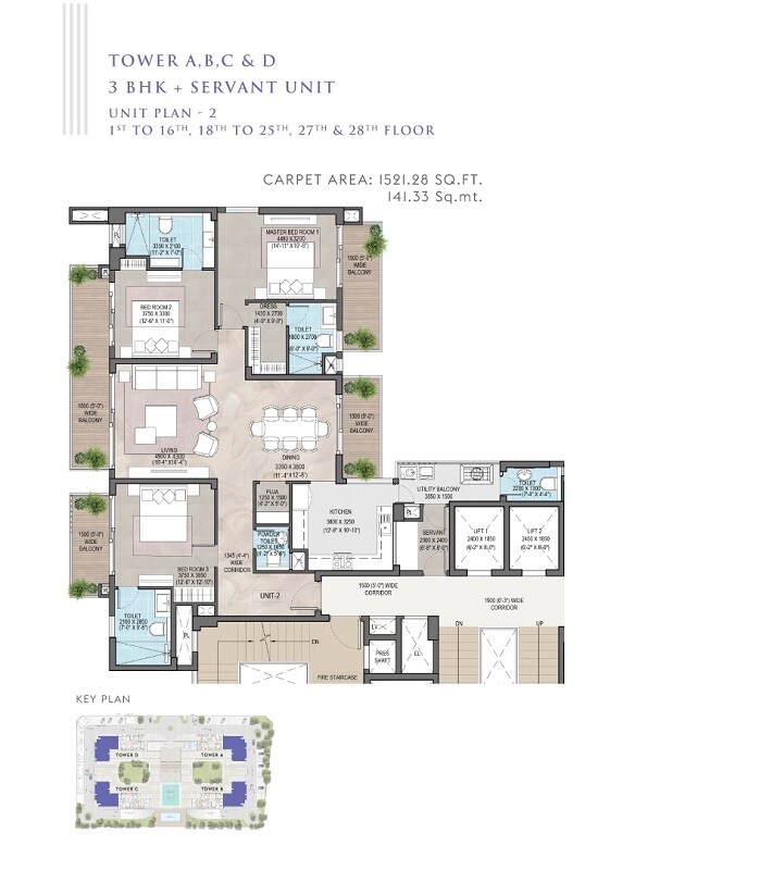 3 BHK 2550 Sq. Ft. Apartment