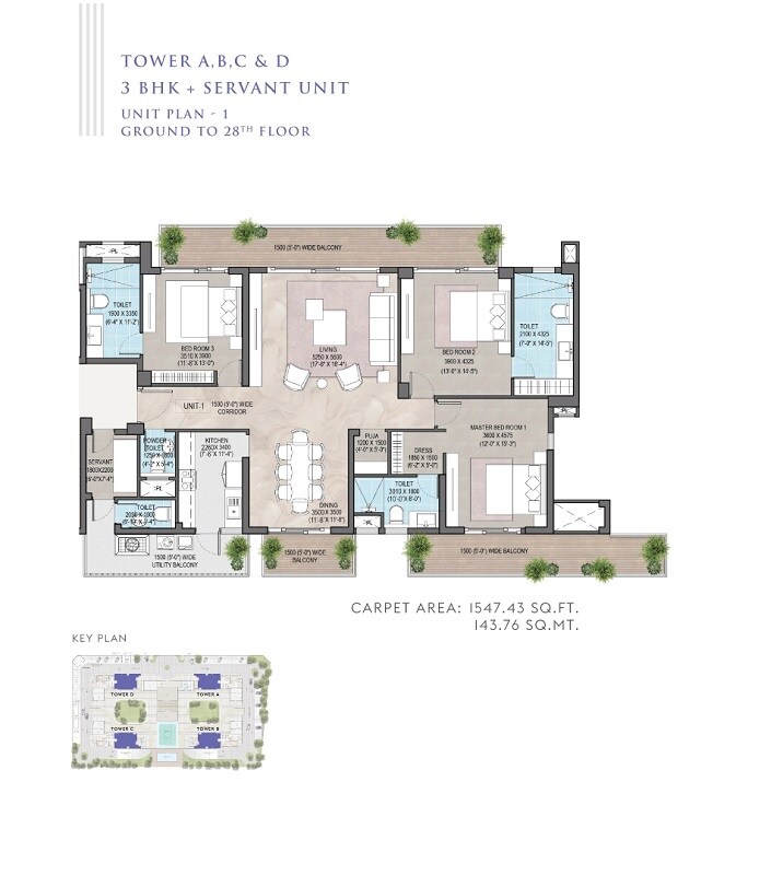 3 BHK 2650 Sq. Ft. Apartment