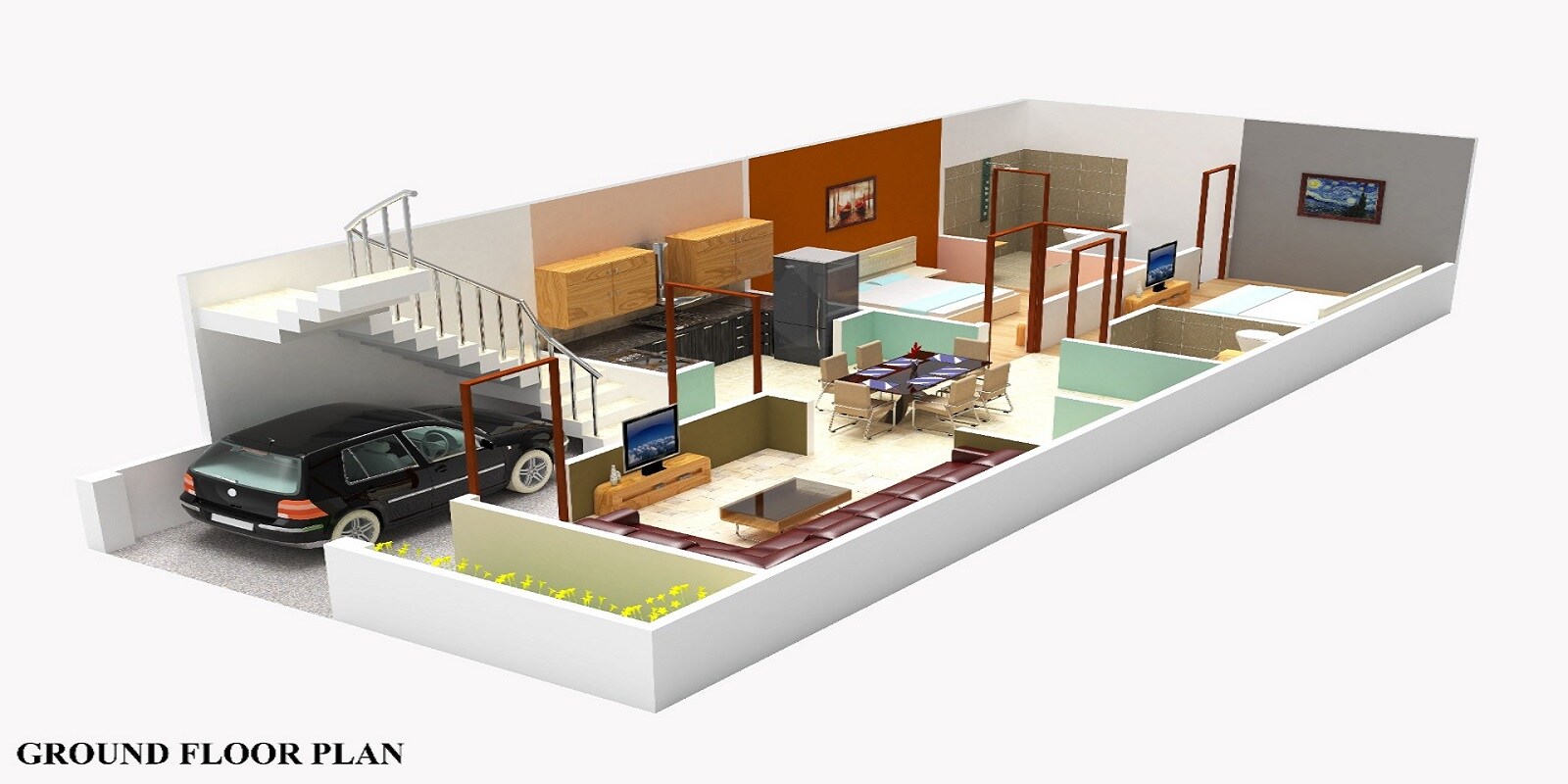 Floor plan of 3 BHK 1650 Sq. Ft. Villa in Shivraj Estate, Lucknow