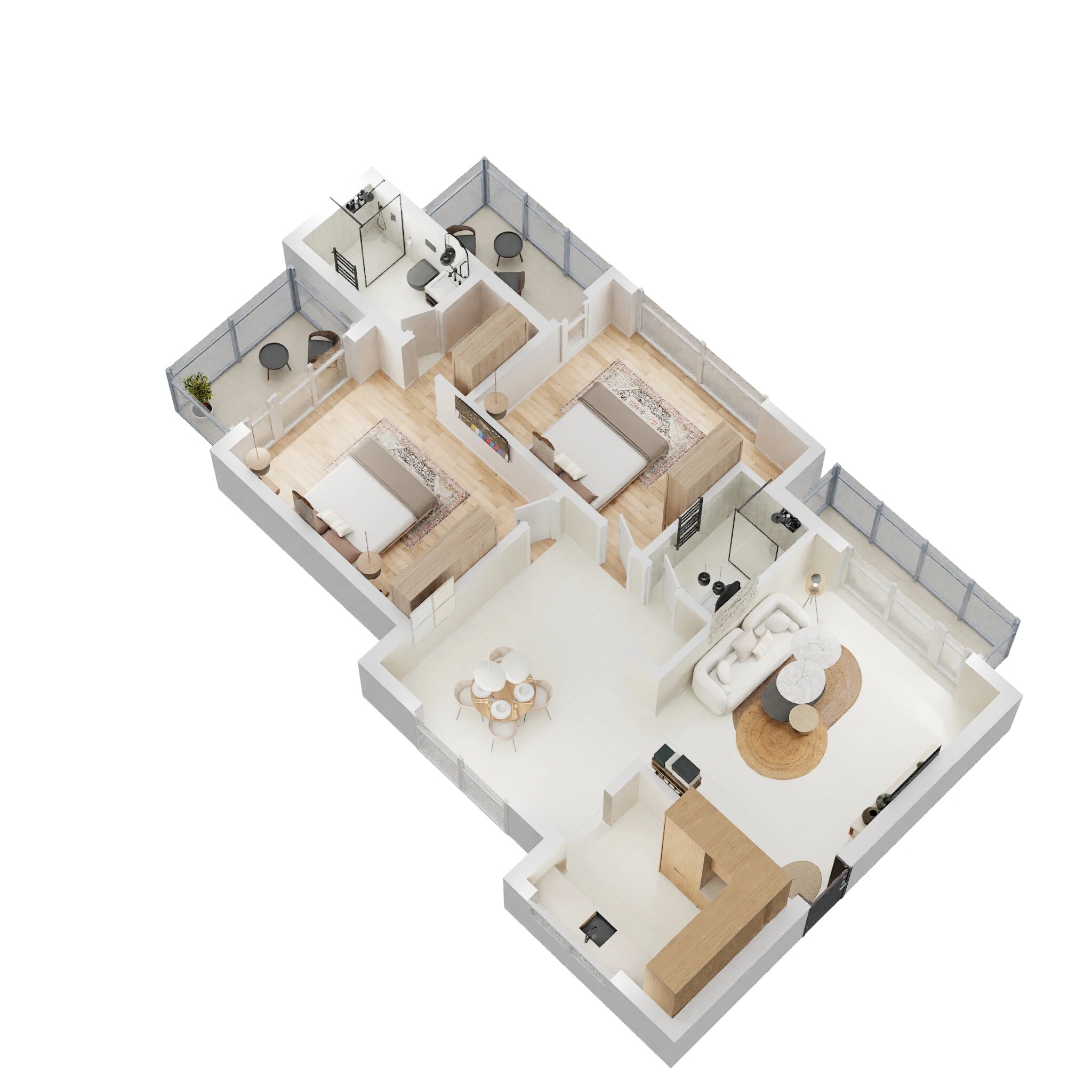 Floor plan of 2 BHK 1275 Sq. Ft. Apartment in Shree Shraddha The Grace, Lucknow