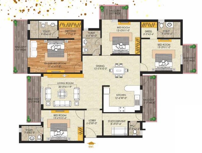 4 BHK 2560 Sq. Ft. Apartment