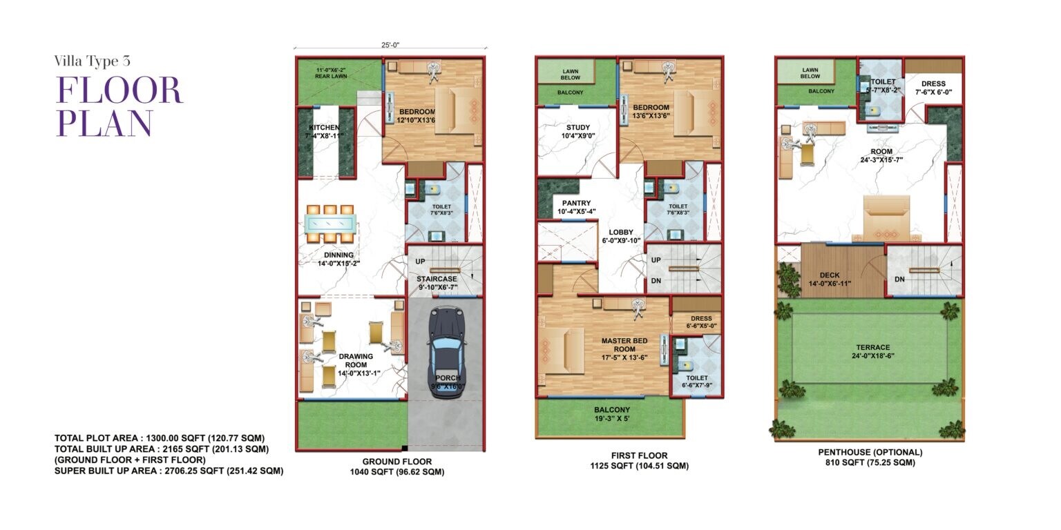 Floor plan of 4 BHK 2706 Sq. Ft. Villa in Vanshika Ontario, Lucknow