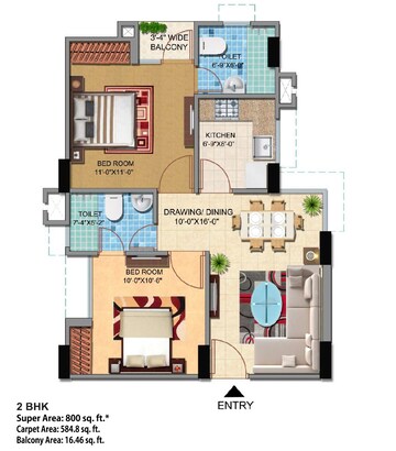  2 BHK Apartment at Viraj Lotus Court, Gomti Nagar – for Sale