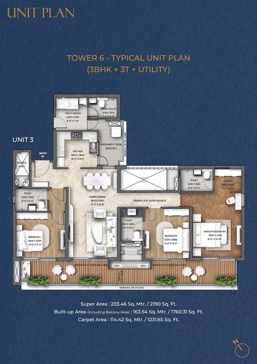 3 BHK 2190 Sq. Ft. Apartment