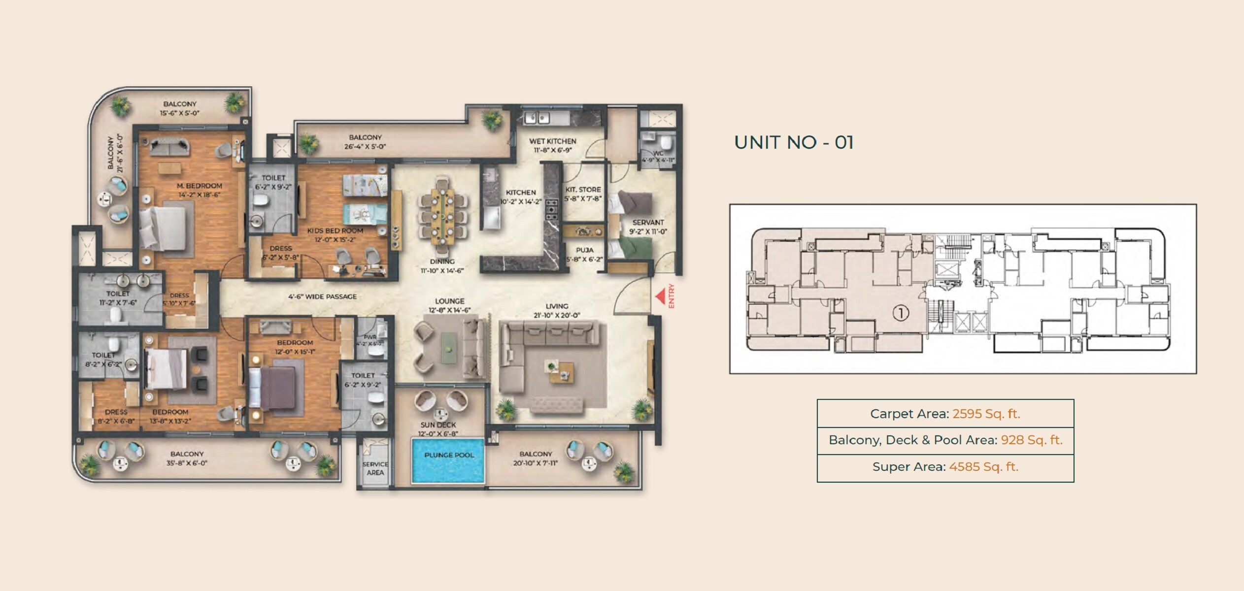 4 BHK 4585 Sq. Ft. Apartment