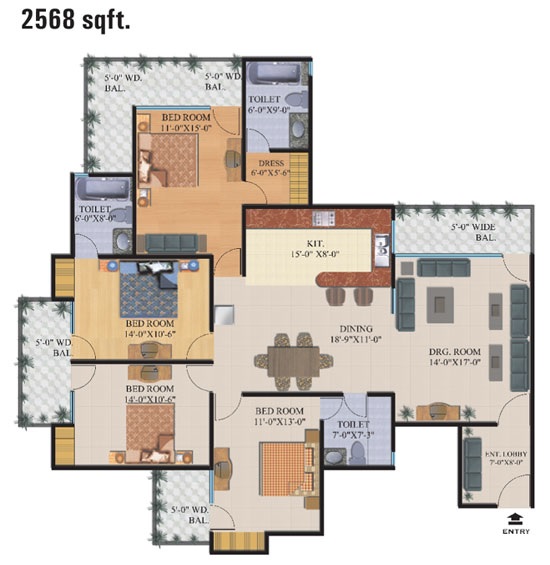 supertech palm greens apartment 4 bhk 2568sqft 20213125223114