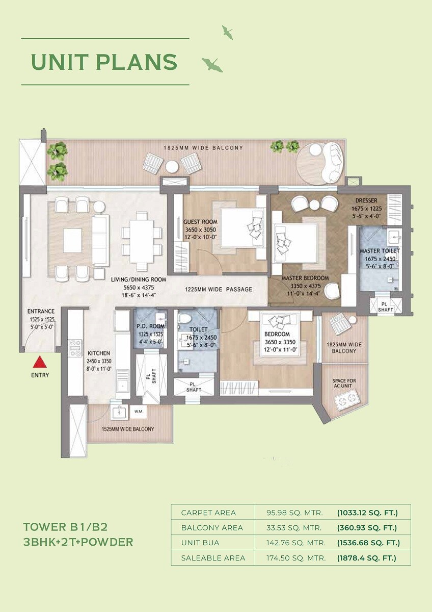 3 BHK 1878 Sq. Ft. Apartment