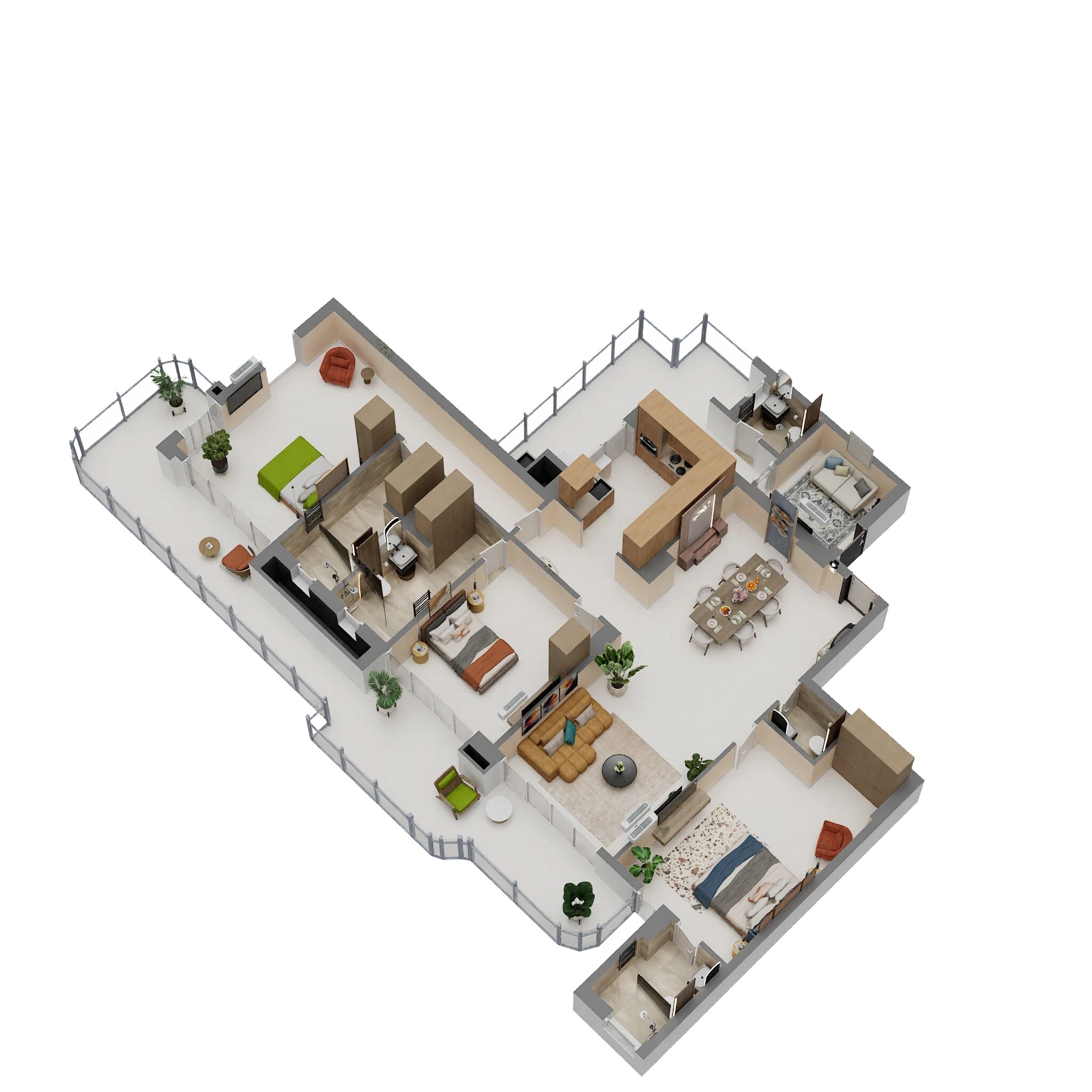 Floor plan of 3 BHK 2891 Sq. Ft. Apartment in Noble Magnollia, Mohali