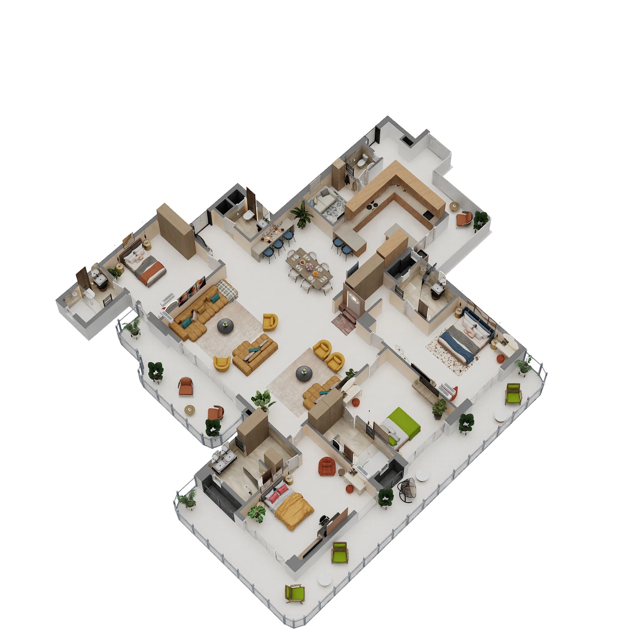 Floor plan of 4 BHK 4451 Sq. Ft. Apartment in Noble Magnollia, Mohali