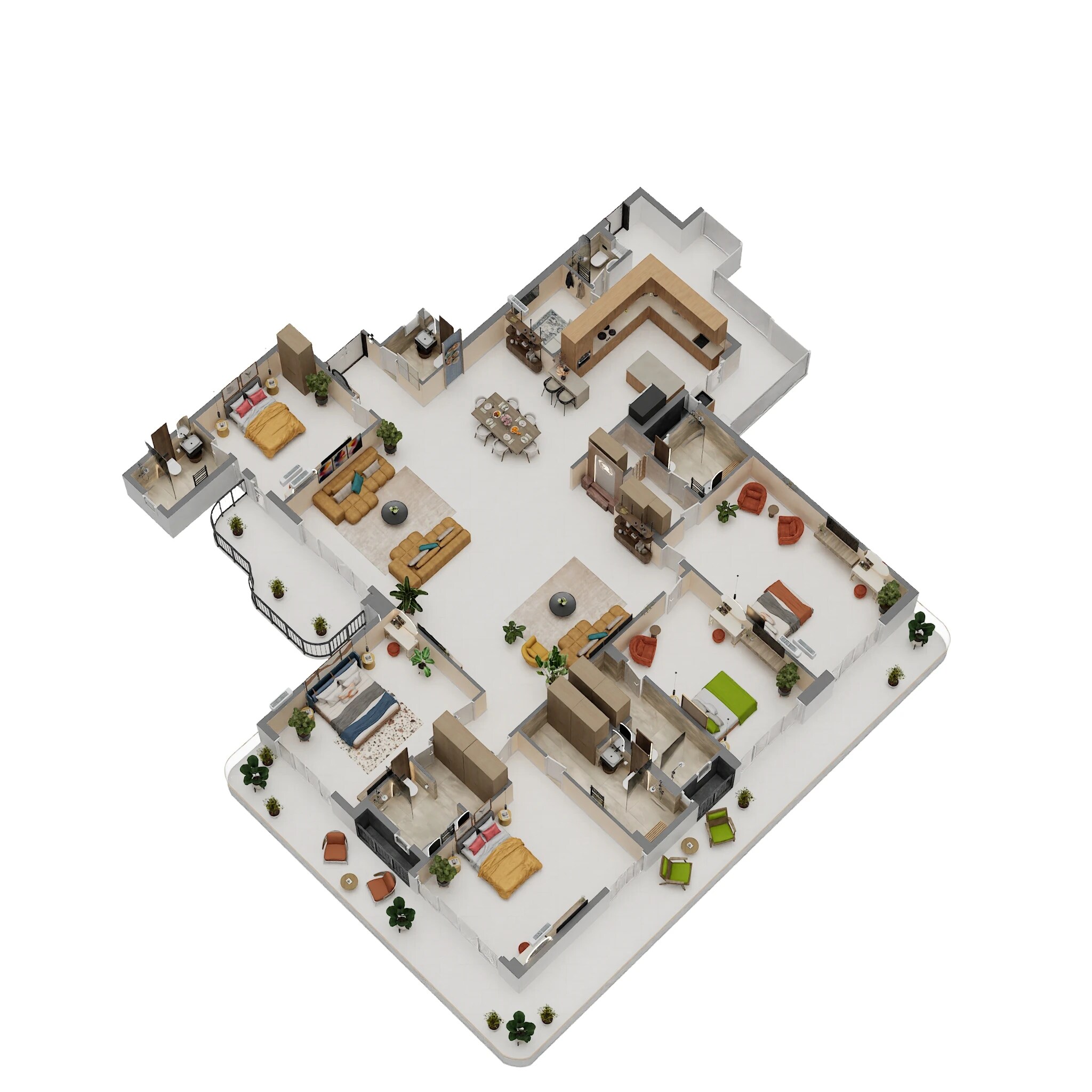 Floor plan of 5 BHK 5551 Sq. Ft. Apartment in Noble Magnollia, Mohali