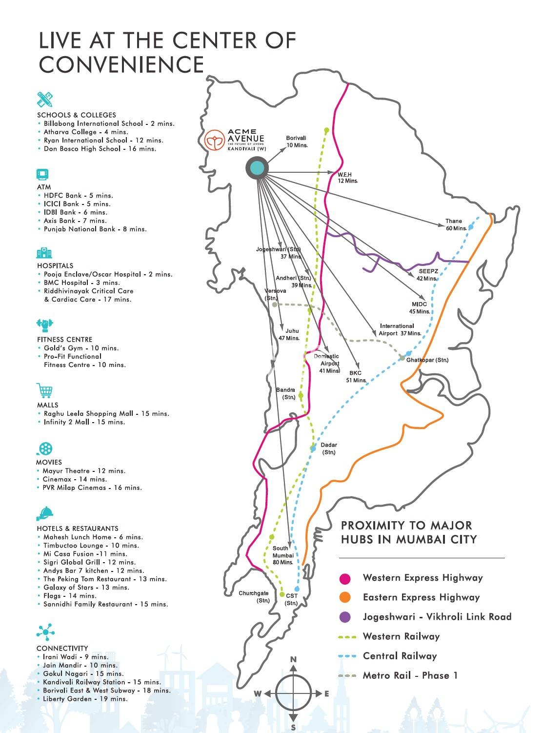 Acme Avenue in Kandivali West, Mumbai 1.56 Cr Floor Plans, Location
