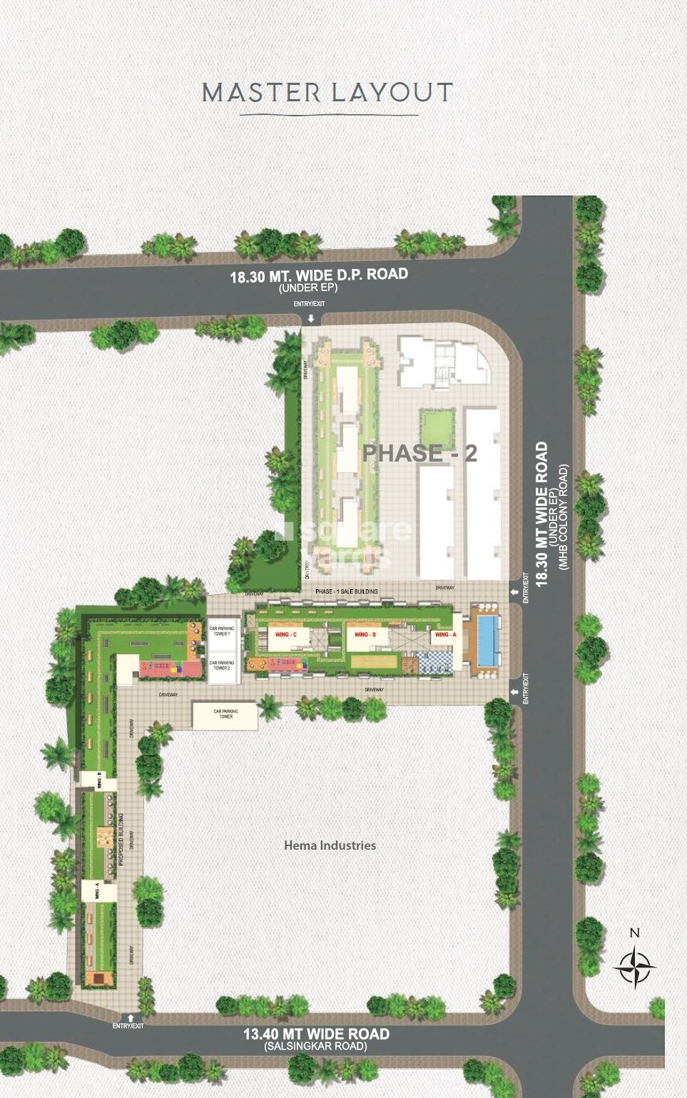 Aditi-Shristi-Residency_an aerial view of a city with a train on the tracks