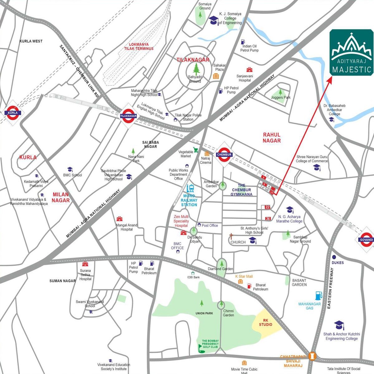 Adityaraj Majestic Location Image