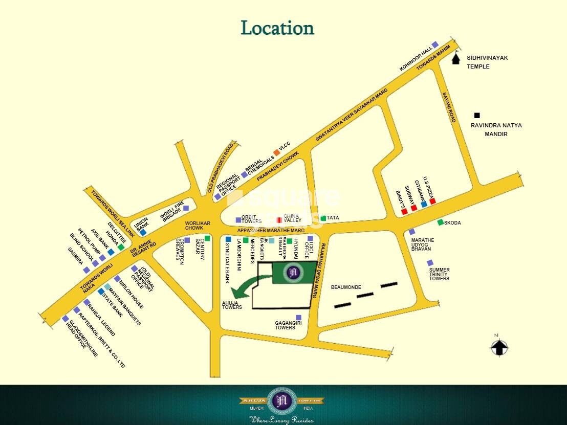 Ahuja Tower Location Image