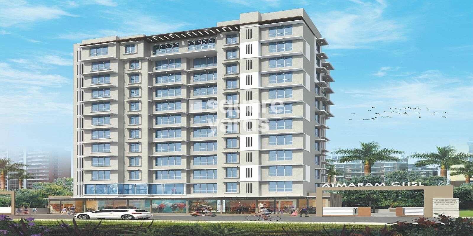Atmaram-Towers_a large building with a lot of windows