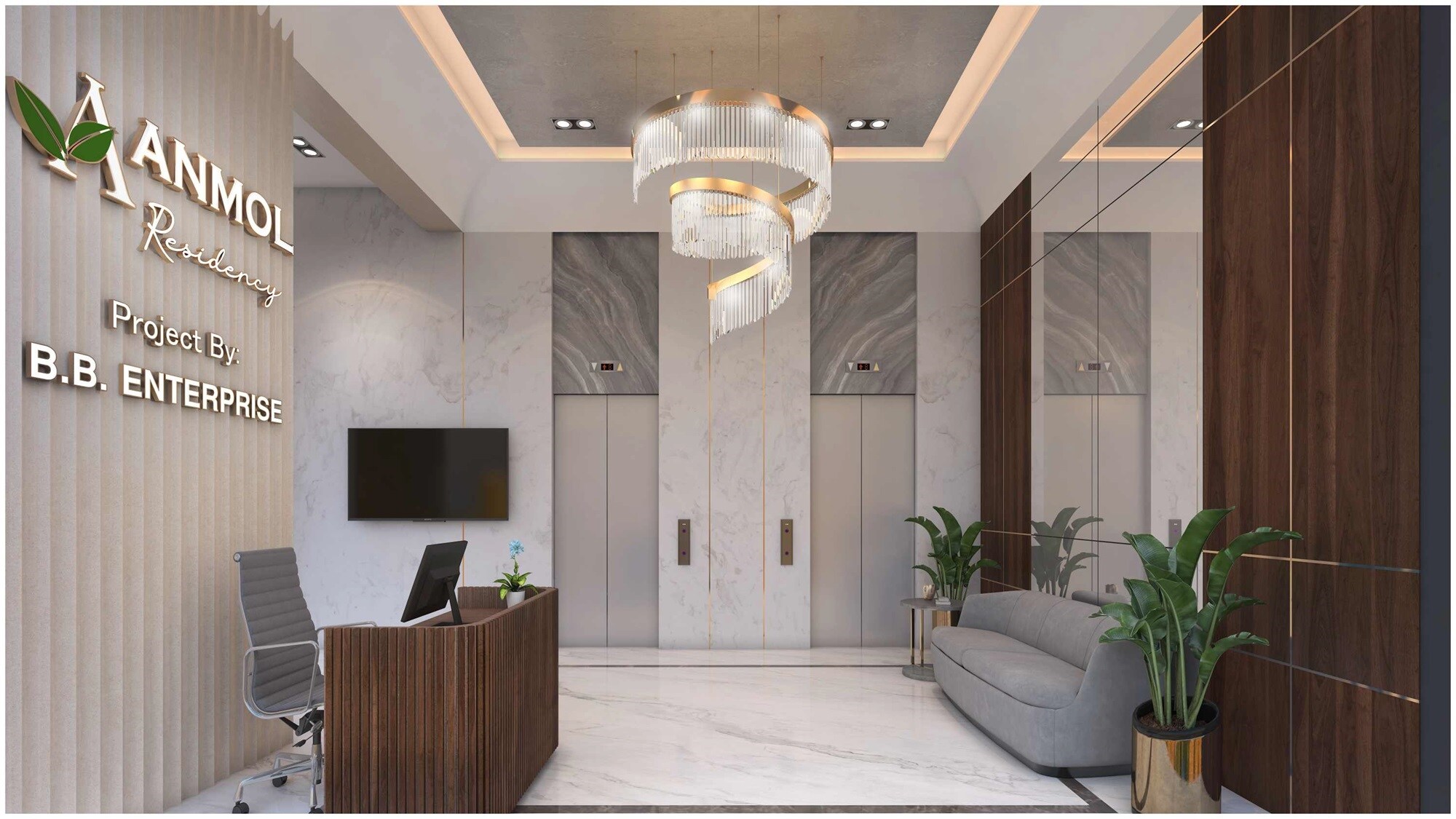 BB Anmol Residency Lift Lobby Image
