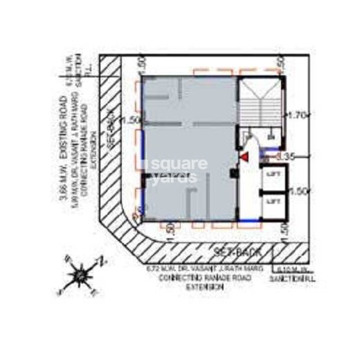 Buildarch-Daisy_an aerial view of a building with a clock on it