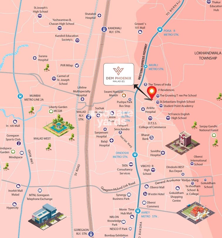Resale 2 Bedroom 540 Sq.Ft. Apartment in Dem Phoenix, Malad East Mumbai ...