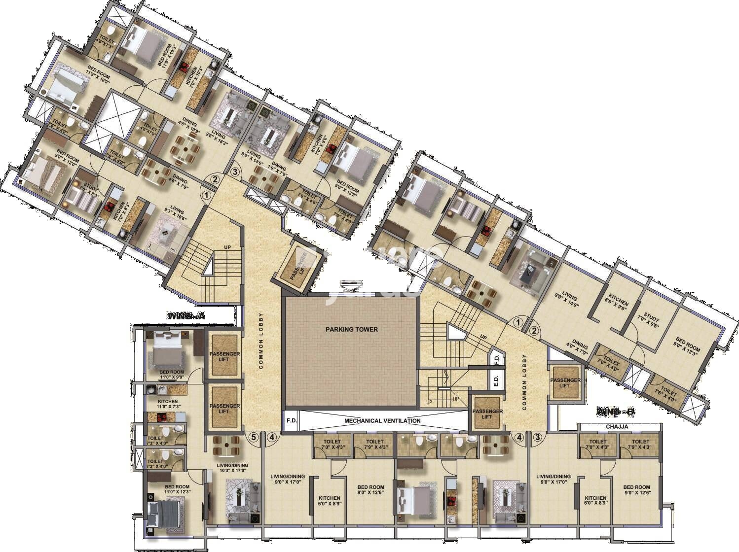 Deraiya Iconico Floor Plans