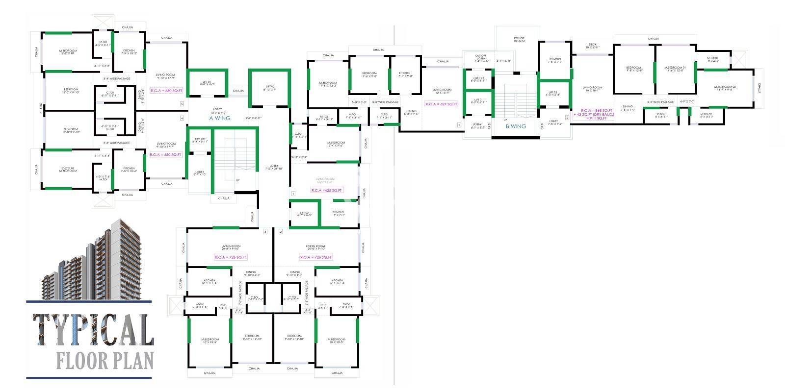 Dgs Sheetal Meghdoot In Borivali West Mumbai 1 33 Cr Floor Plans