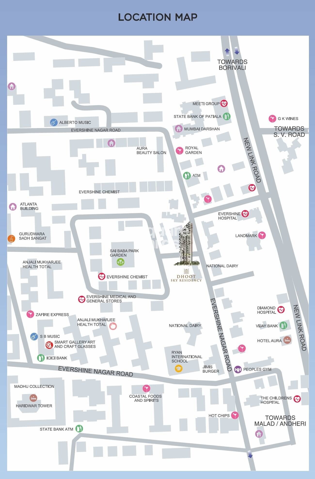 Dhoot Sky Residency New Sonali CHSL Location Image