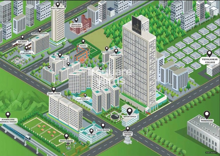 Dosti Eastern Bay Tower View 2