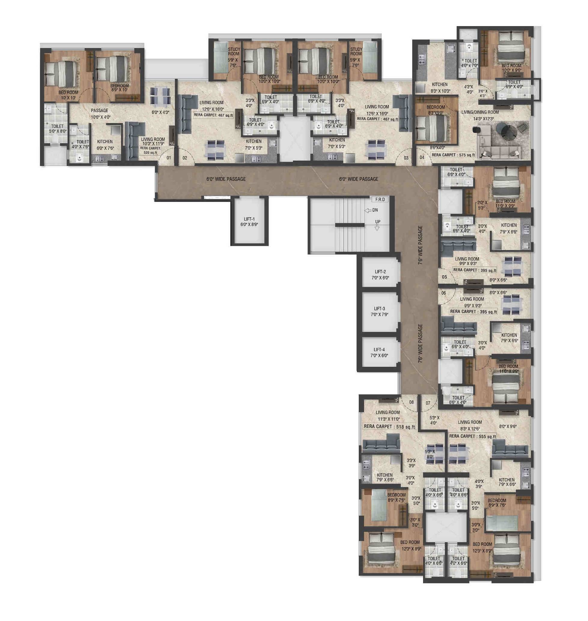 Emerald Inayah Residency Floor Plans