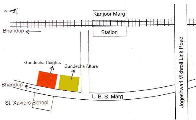 gundecha builders heights project location image1